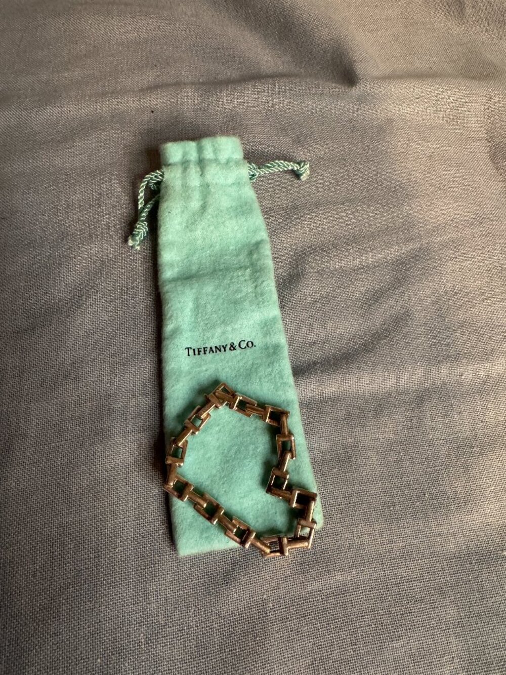 Tiffany & Co.  Silver “T” Link Chain Bracelet